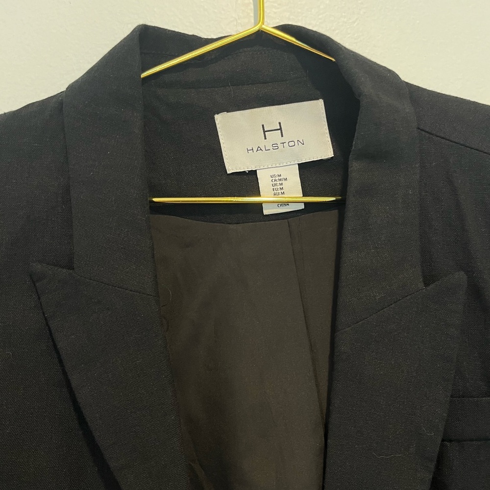 Halston Black Blazer with Gold Buttons Size Medium - Picture 3 of 4